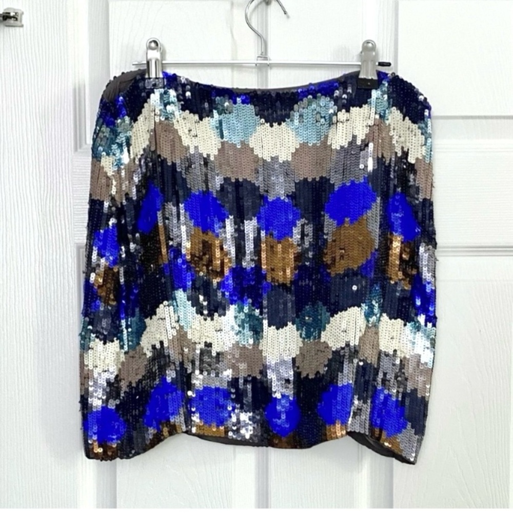 NWOT - French Connection Paintbox Sequinned Mini Skirt - UK14/US10